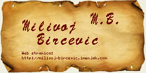 Milivoj Birčević vizit kartica